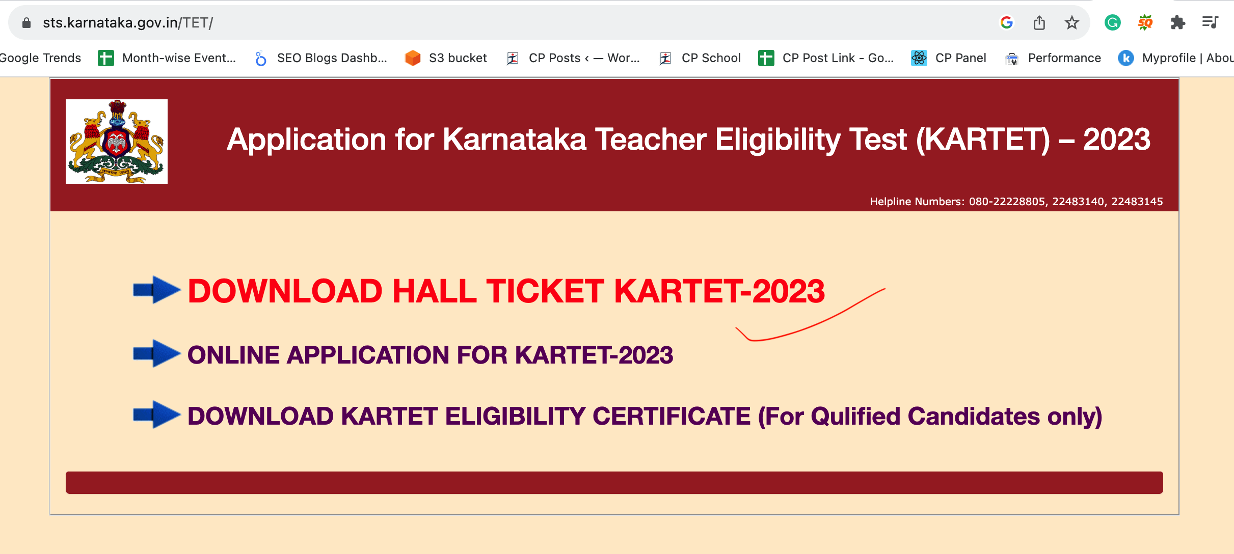 KARTET Hall Ticket 2023 Out, KAR TET Admit Card Download Link_4.1