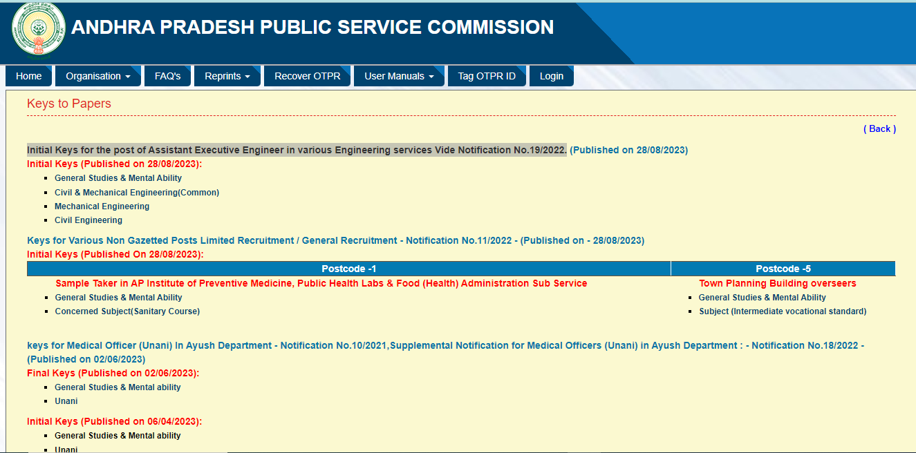 APPSC AEE Answer Key 2023 Out, Assistant Executive Engineer Answer Key PDF_5.1