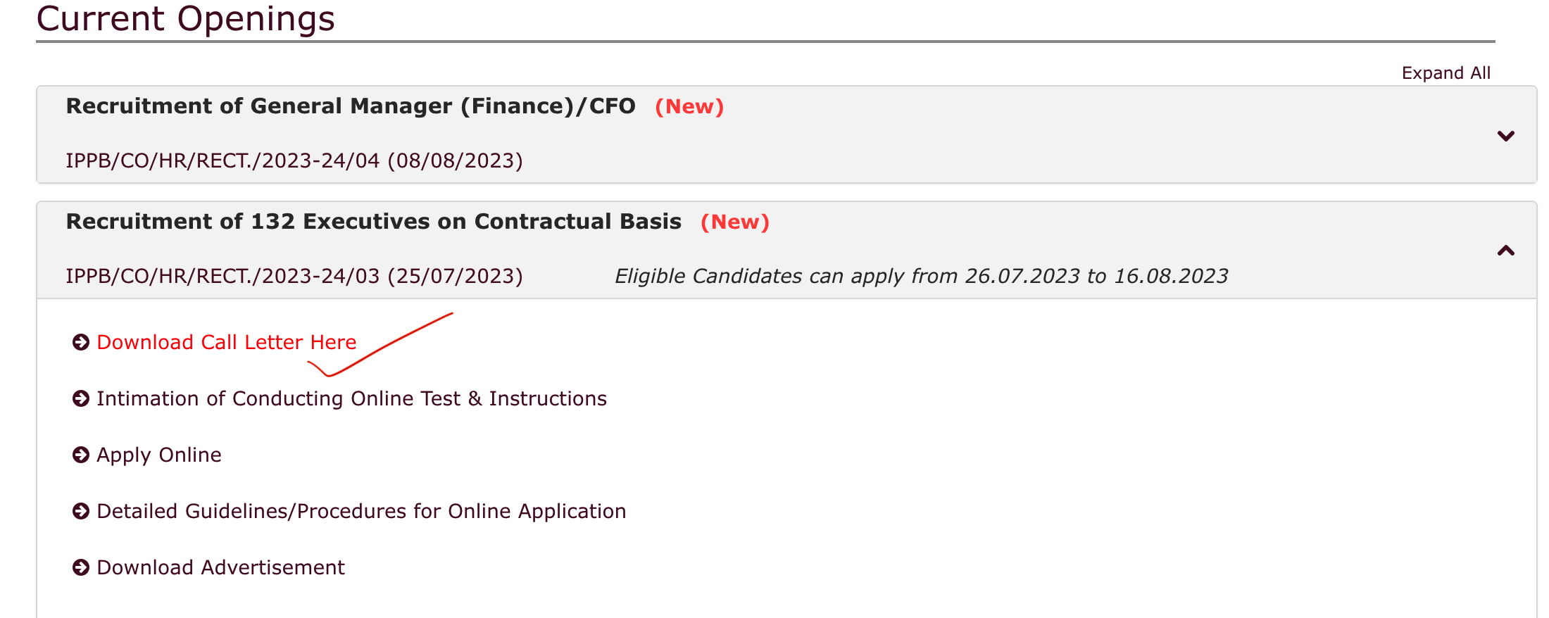 IPPB Executive Admit Card 2023 Out, Download Call Letter_4.1