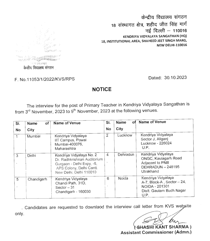 KVS PRT Interview Call Letter 2023 Out, Download Link_3.1