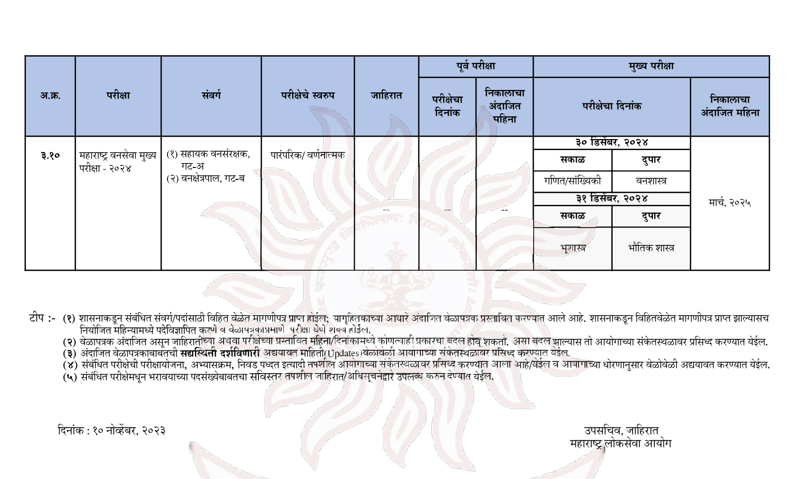 MPSC Exam Calendar 2024 Out, Download Schedule PDF Mpsc Exam Calendar 2025