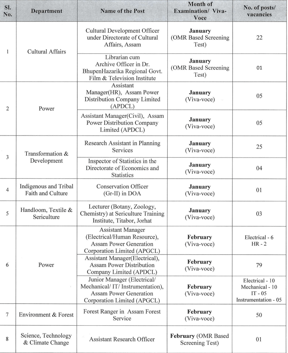 Assam PSC Exam Calendar 2024 Out, Annual Exam Schedule PDF_3.1