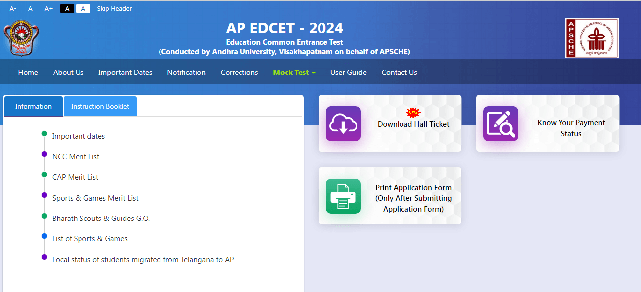 AP EDCET Hall Ticket 2024