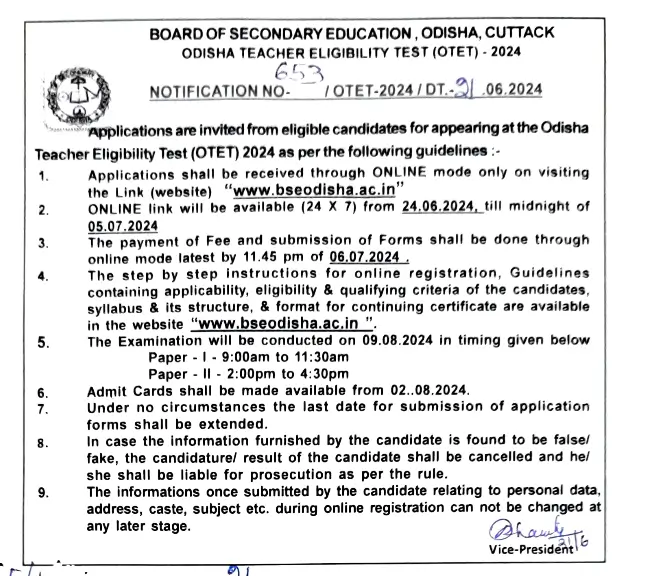 OTET Notification 2024 Out, Online Registration Starts from 24 June_3.1