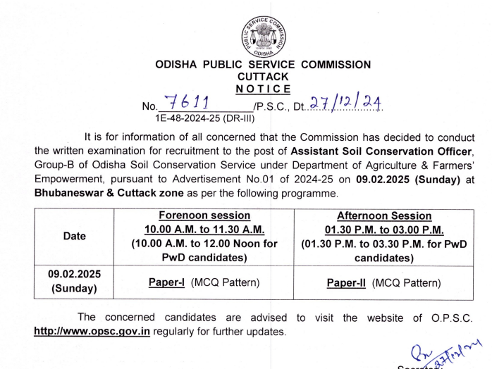 OPSC Assistant Soil Conservation Officer Exam Date 2024 Out, Exam Pattern_3.1