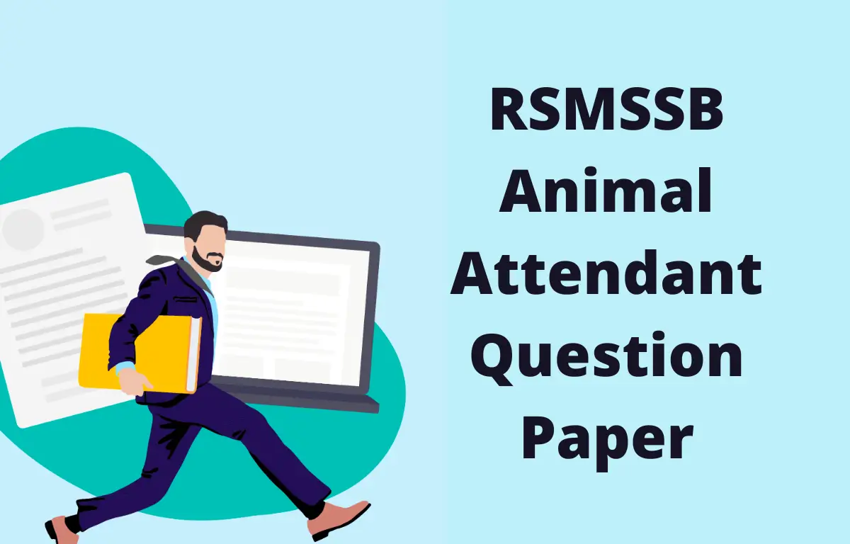 RSMSSB Animal Attendant Question Paper 2024