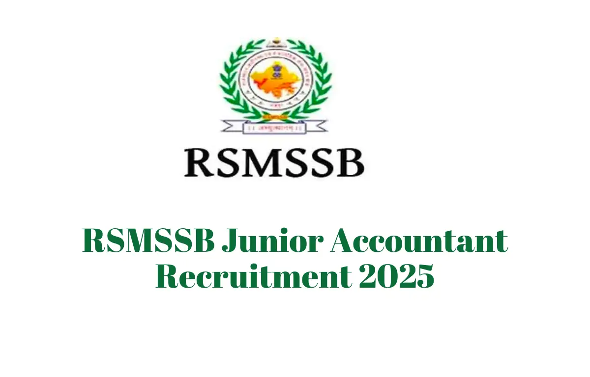 RSMSSB Junior Accountant Notification 2025