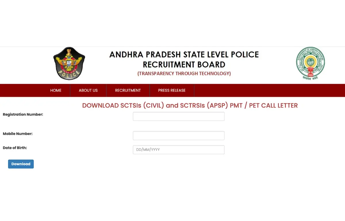 AP Police Constable Hall Ticket 2024