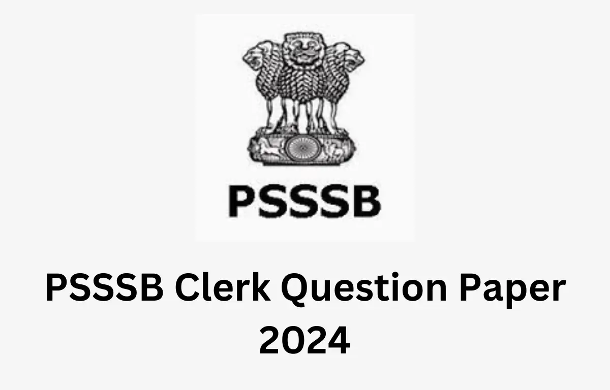 PSSSB Clerk Question Paper 2024