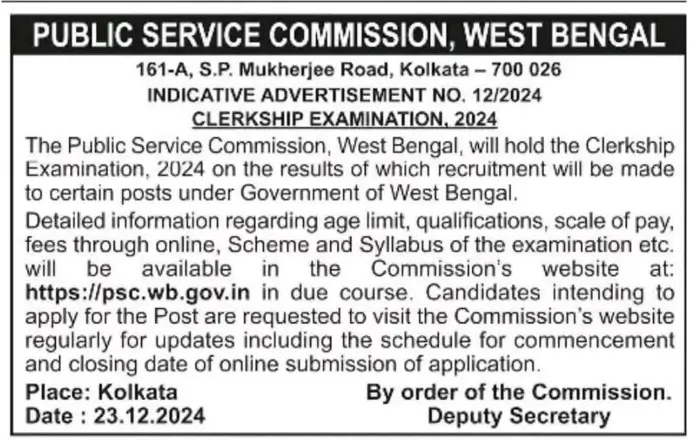 WBPSC Clerkship Recruitment 2025, Exam Date and Registration Dates Out_3.1