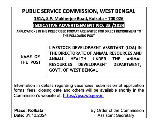 WBPSC LDA Recruitment 2025, Exam Date Out, Notification Soon_3.1