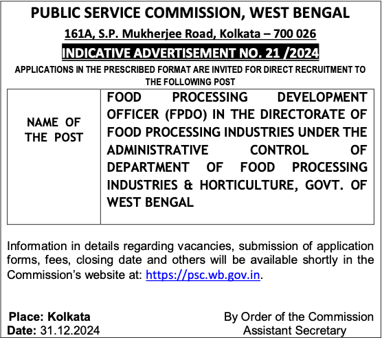 WBPSC FPDO Recruitment 2025, Exam Date (Out), Online Registration_3.1