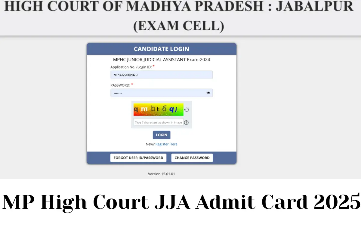 MP High Court JJA Admit card 2025