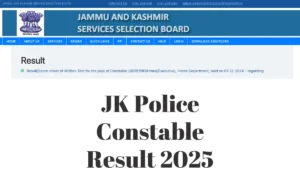 JK Police Constable Result 2025