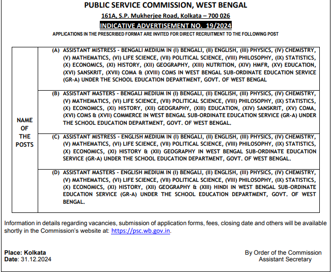 WBPSC Assistant Master Mistress Recruitment 2025, Exam Date Out, Notification Soon_3.1