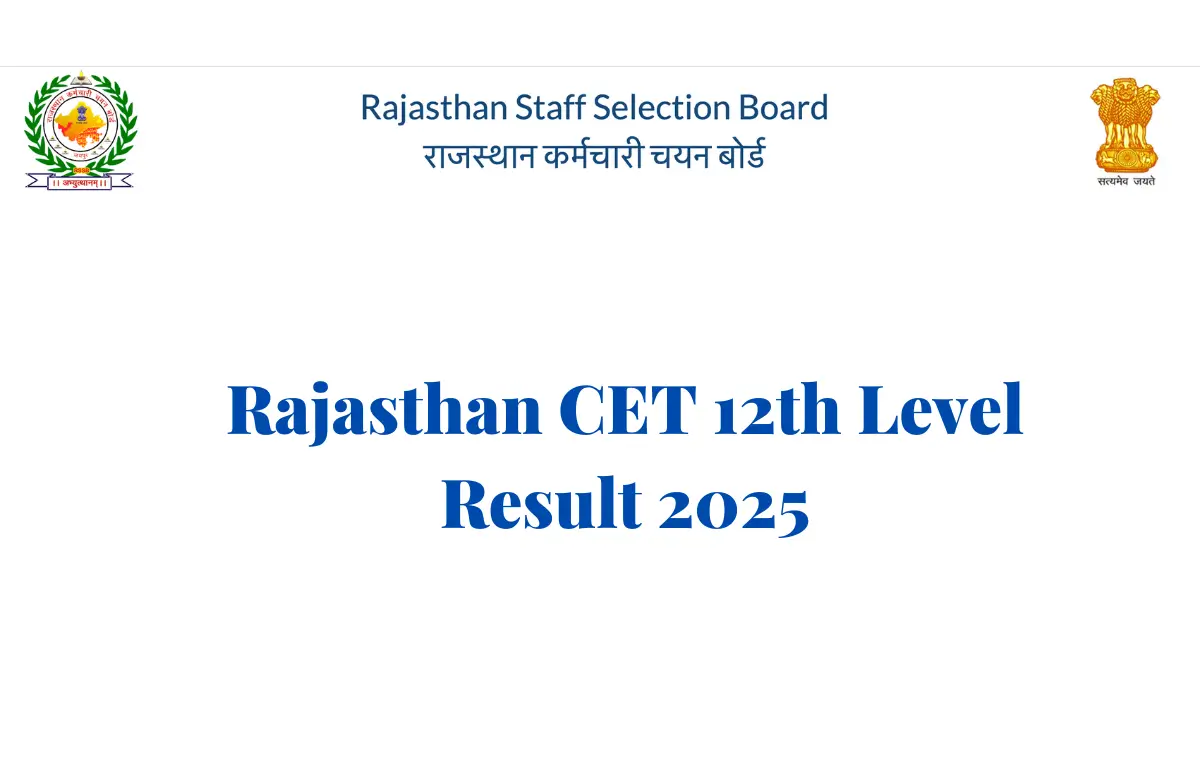 Rajasthan CET 12th Level Result 2025