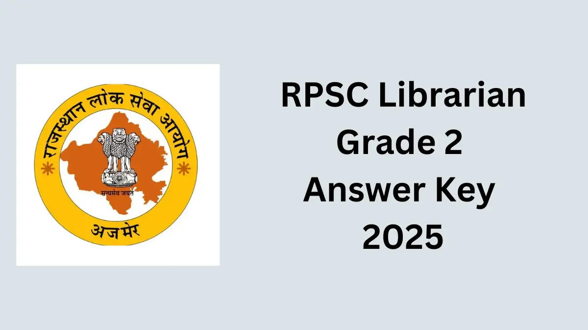 RPSC Librarian Grade 2 Answer Key 2025