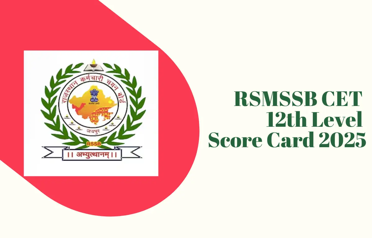 RSMSSB CET 12th Level Score Card 2025
