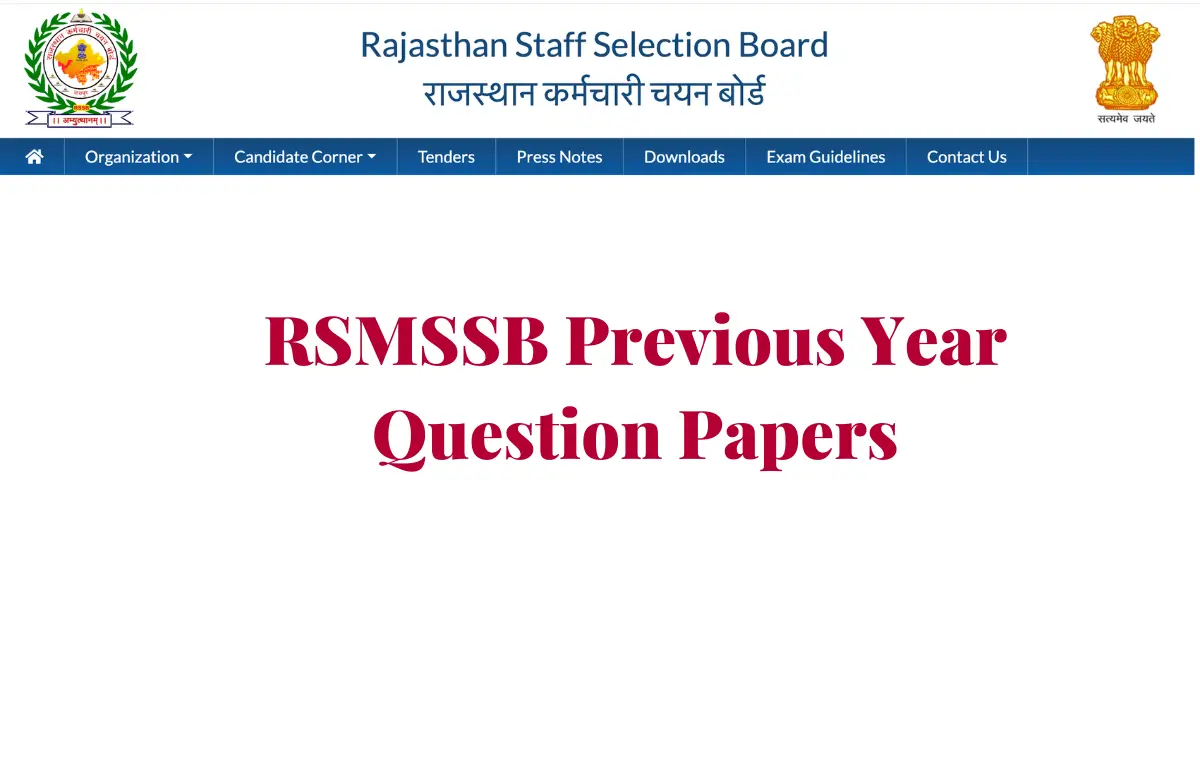 RSMSSB Patwari Previous Year Question Papers