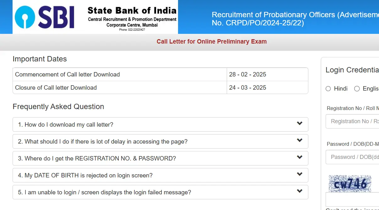 sbi-po-prelims-admit-card-login