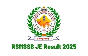 RSMSSB JE Result 2025
