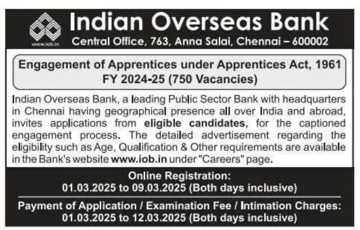 Indian Overseas Bank Recruitment 2025
