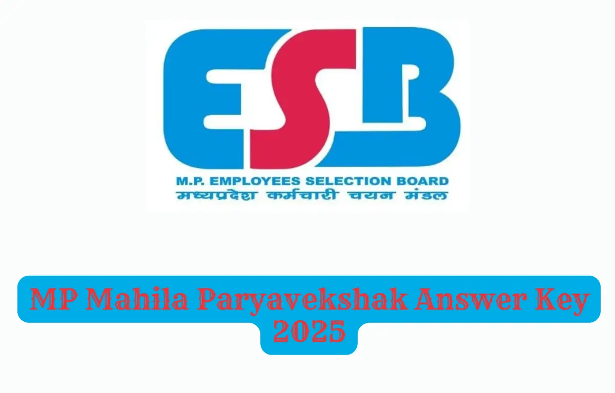 MP Mahila Paryavekshak Answer Key 2025
