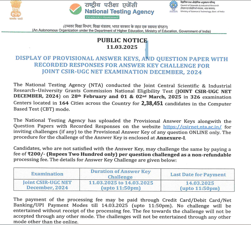 CSIR NET Answer Key 2025 Out, Download Response Sheet PDF_3.1