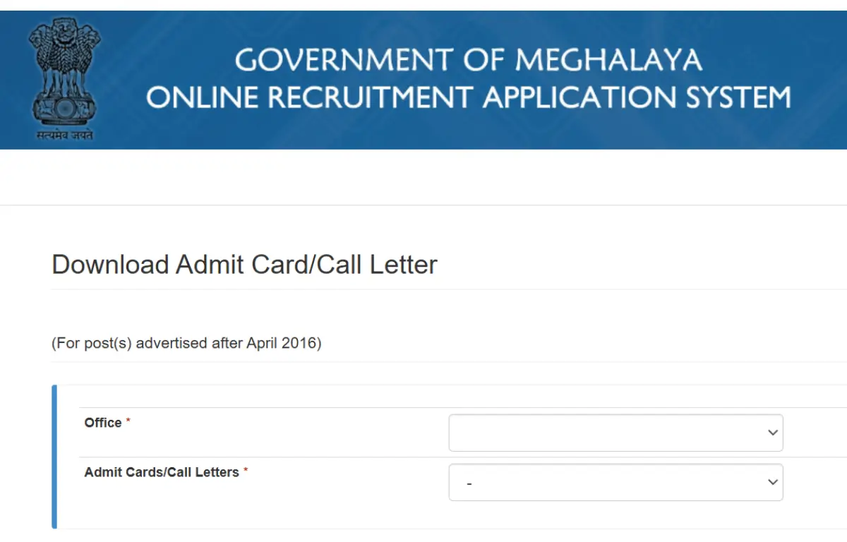 MPSC Meghalaya LDA Admit Card 2025