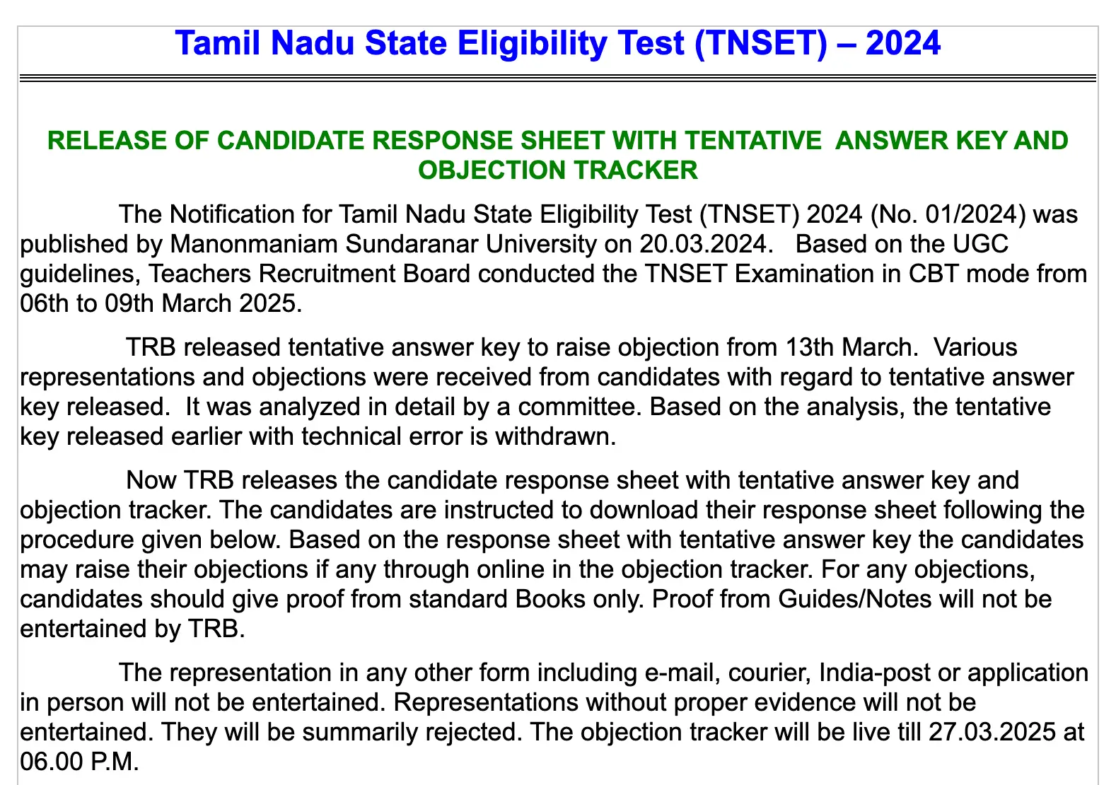 TNSET Answer Key 2025 Released Again, Download Response Sheet PDF_3.1