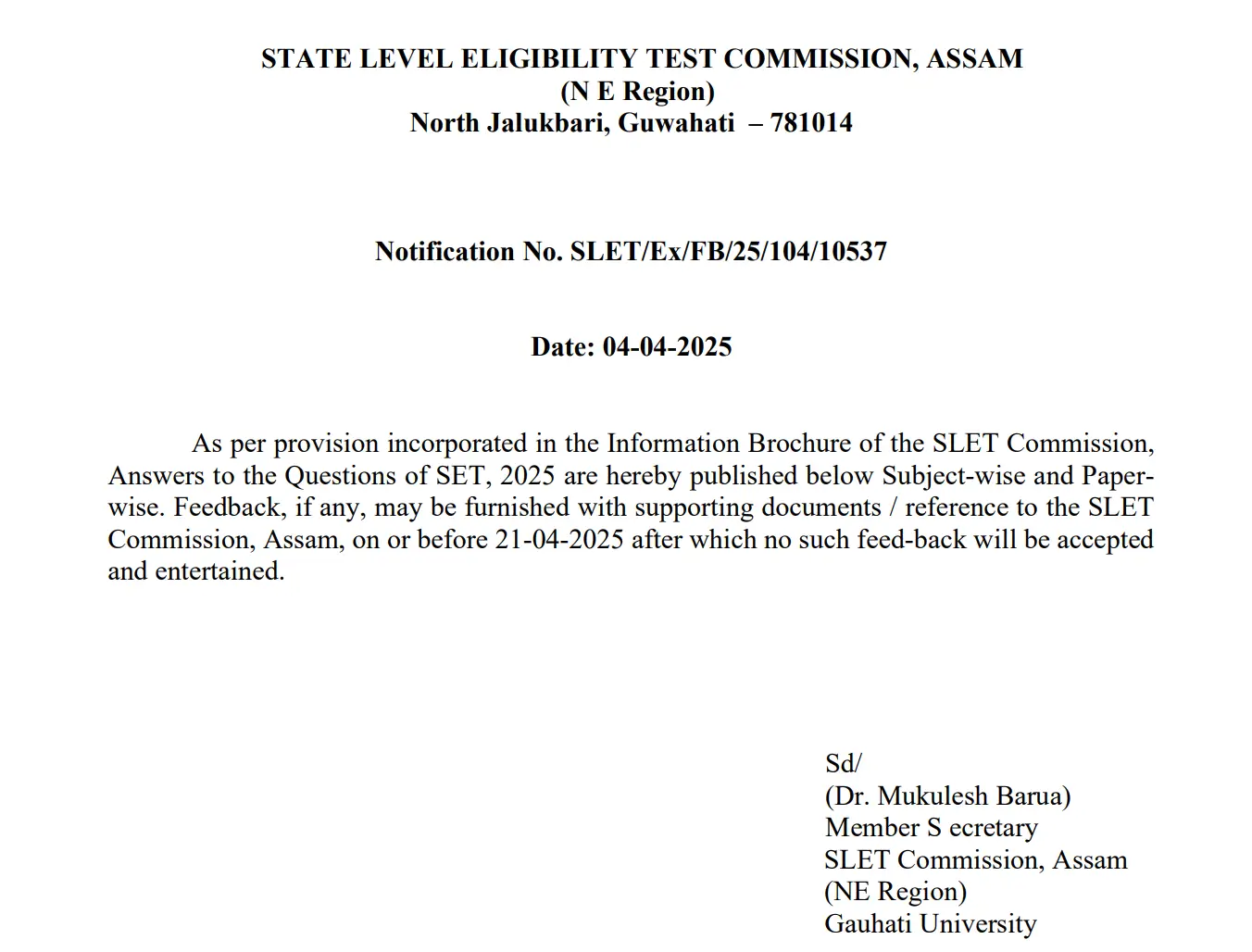 Assam SLET Answer Key 2025 Released, Exam Key PDF and Marks_3.1