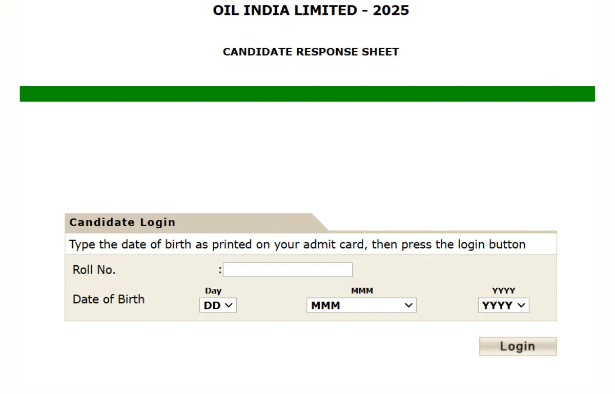 Oil India Answer Key 2025