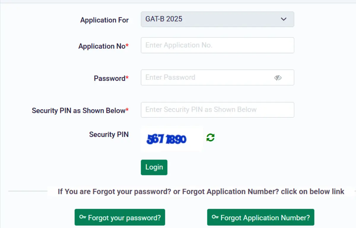 GAT B Admit Card 2025