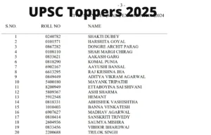 UPSC Toppers 2025
