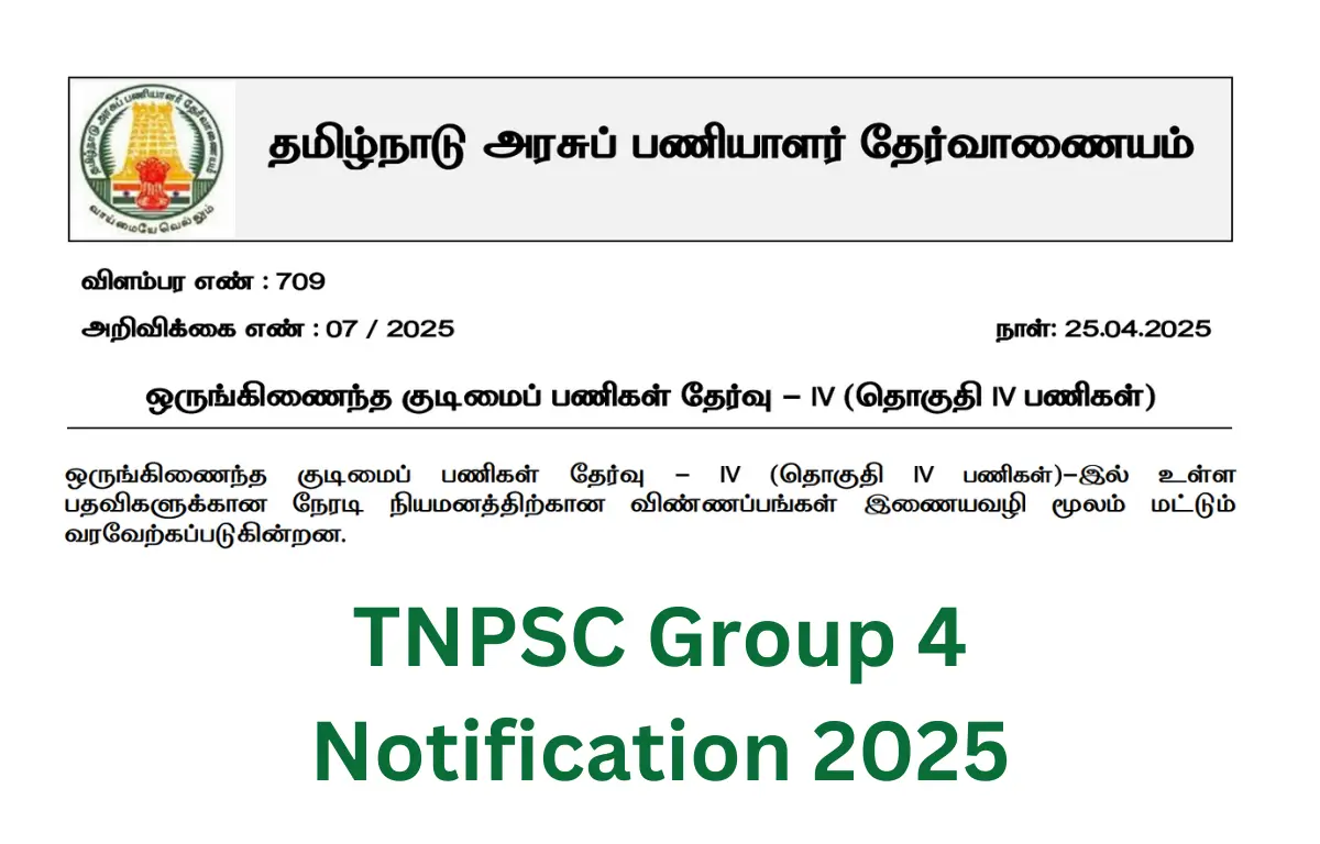 TNPSC Group 4 Notification 2025