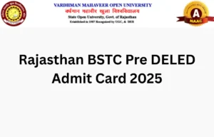 Rajasthan BSTC Pre DELED Admit Card 2025