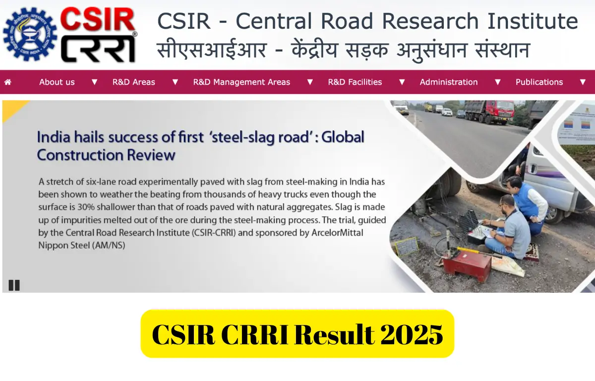 CSIR CRRI Result 2025