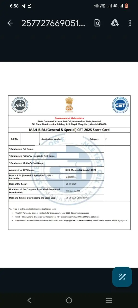 MAH BEd CET Result 2025 Declared, Score Card Download Link_3.1