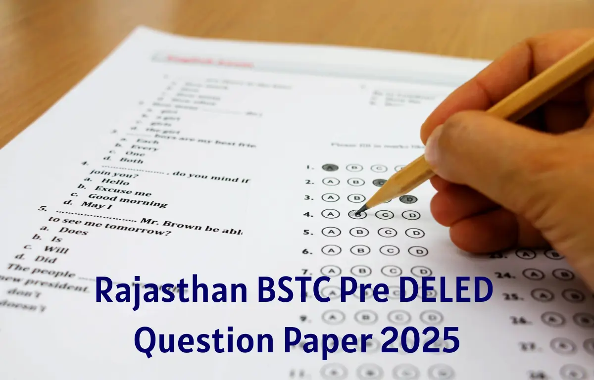 Rajasthan BSTC Pre Deled Question Paper 2025