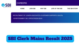 SBI Clerk Mains Result 2025