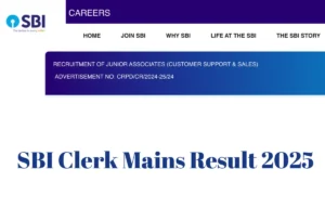 SBI Clerk Mains Result 2025