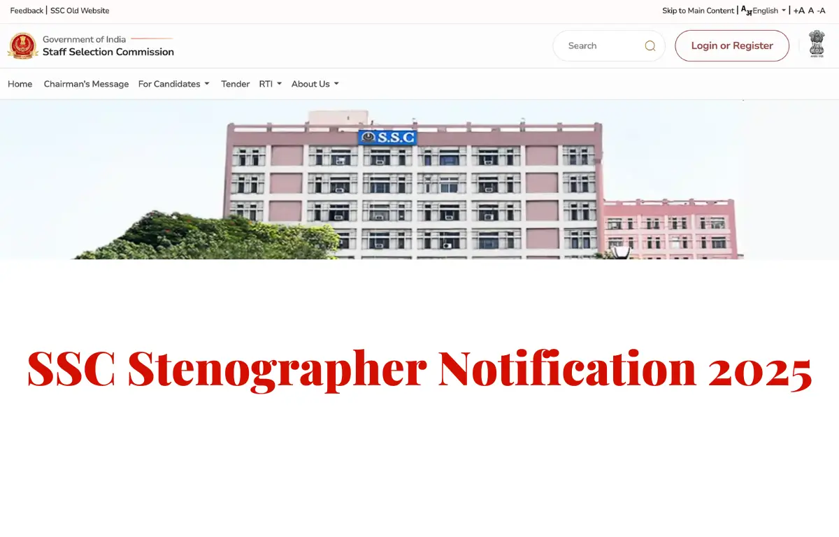 SSC Stenographer Notification 2025