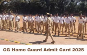 CG Home Guard Admit Card 2025