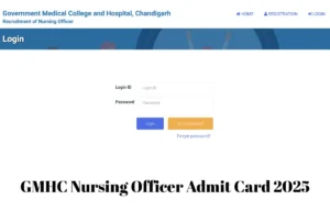 GMHC Nursing Officer Admit Card 2025