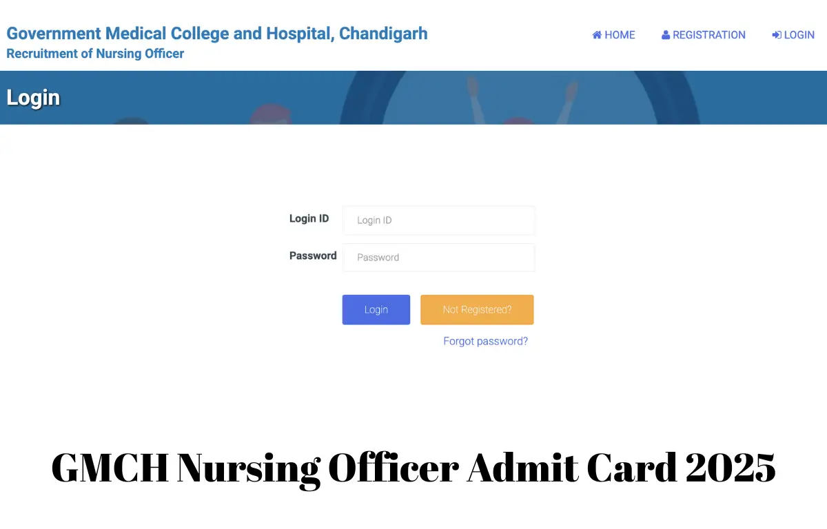 GMCH Nursing officer admit card 2025