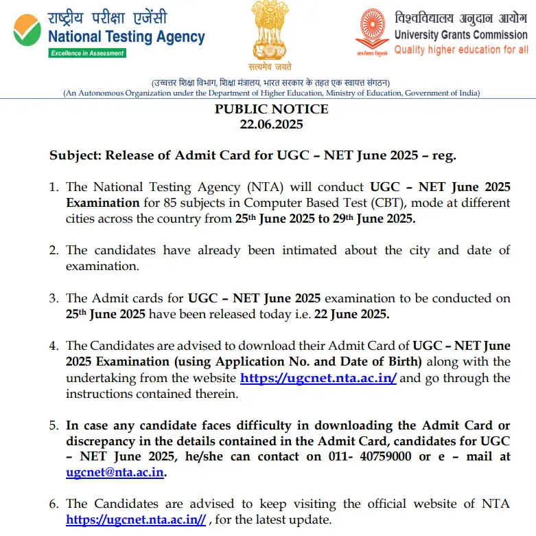 UGC NET Admit Card 2025 Out at ugcnet.nta.ac.in, Download Link Here_3.1