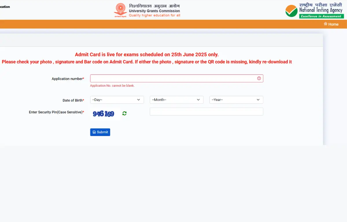UGC NET Admit Card 2025