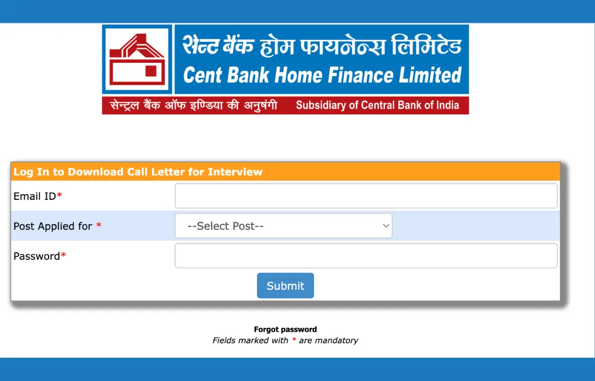 CBHFL Interview Call Letter