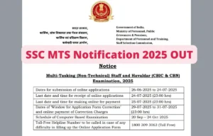 SSC MTS Notification 2025