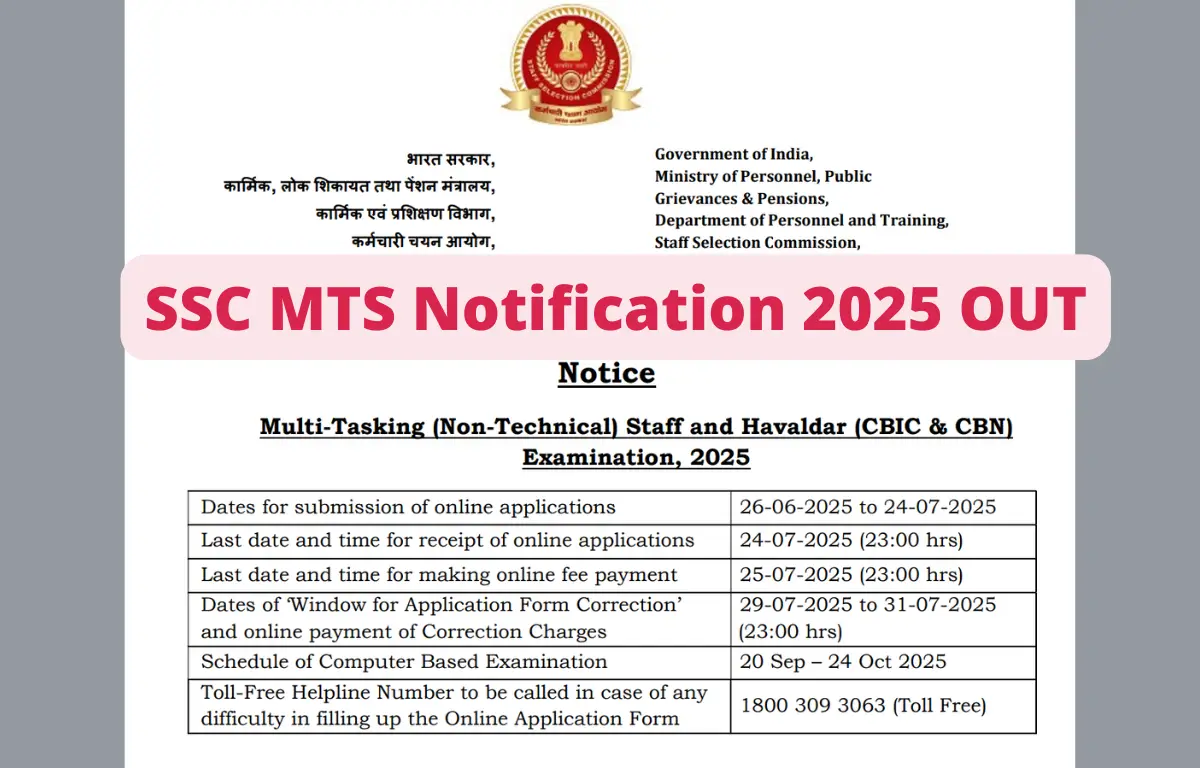 SSC MTS Notification 2025